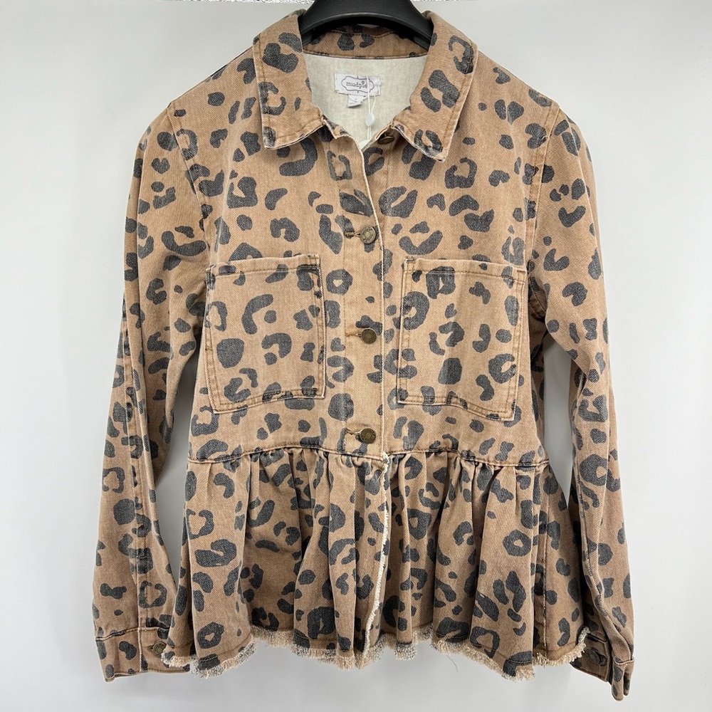 Mud pie Sz Large Leopard Peplum Jacket NWT - Picture 3 of 11